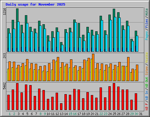 Daily usage for November 2025